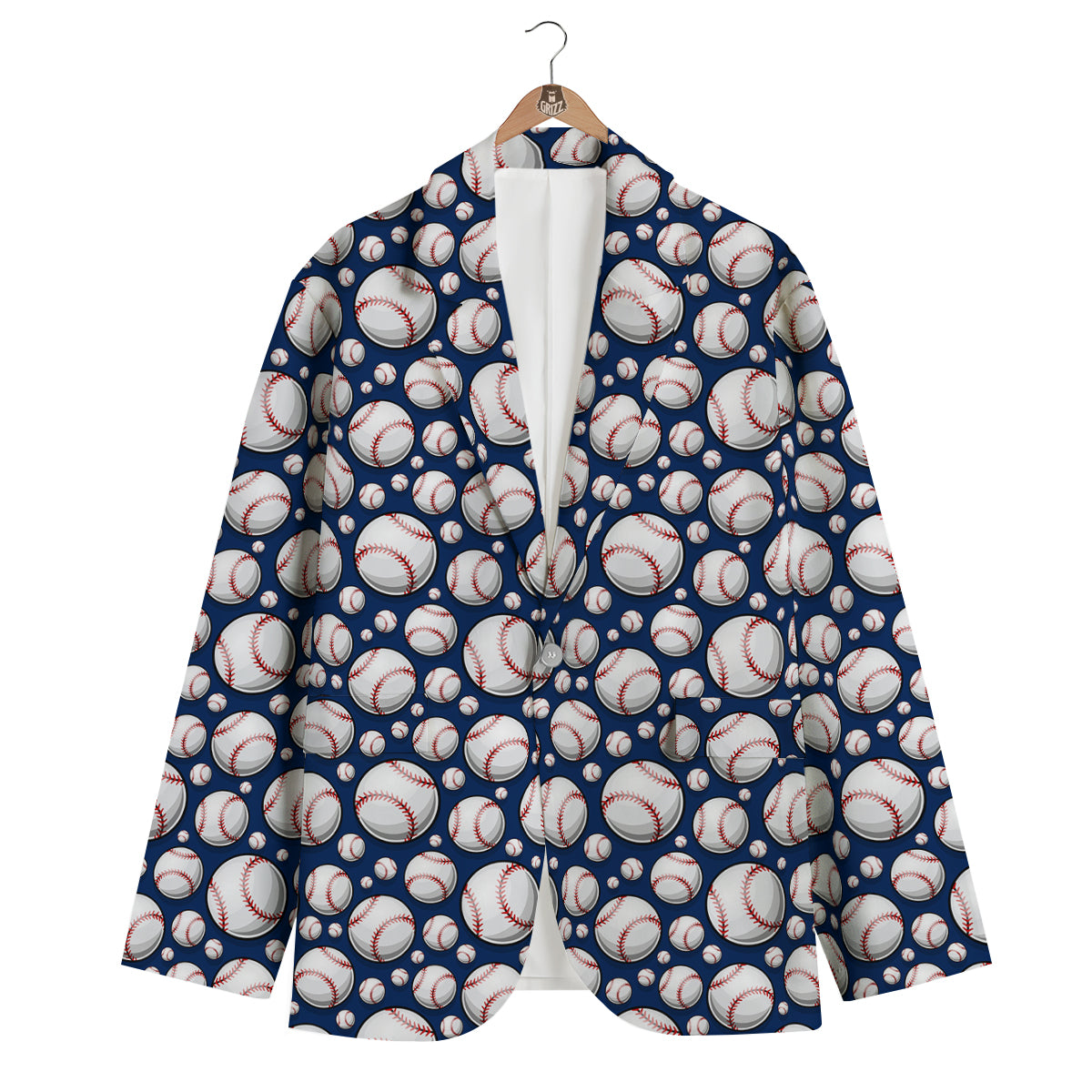 Baseballs Print Pattern Men's Blazer-grizzshop