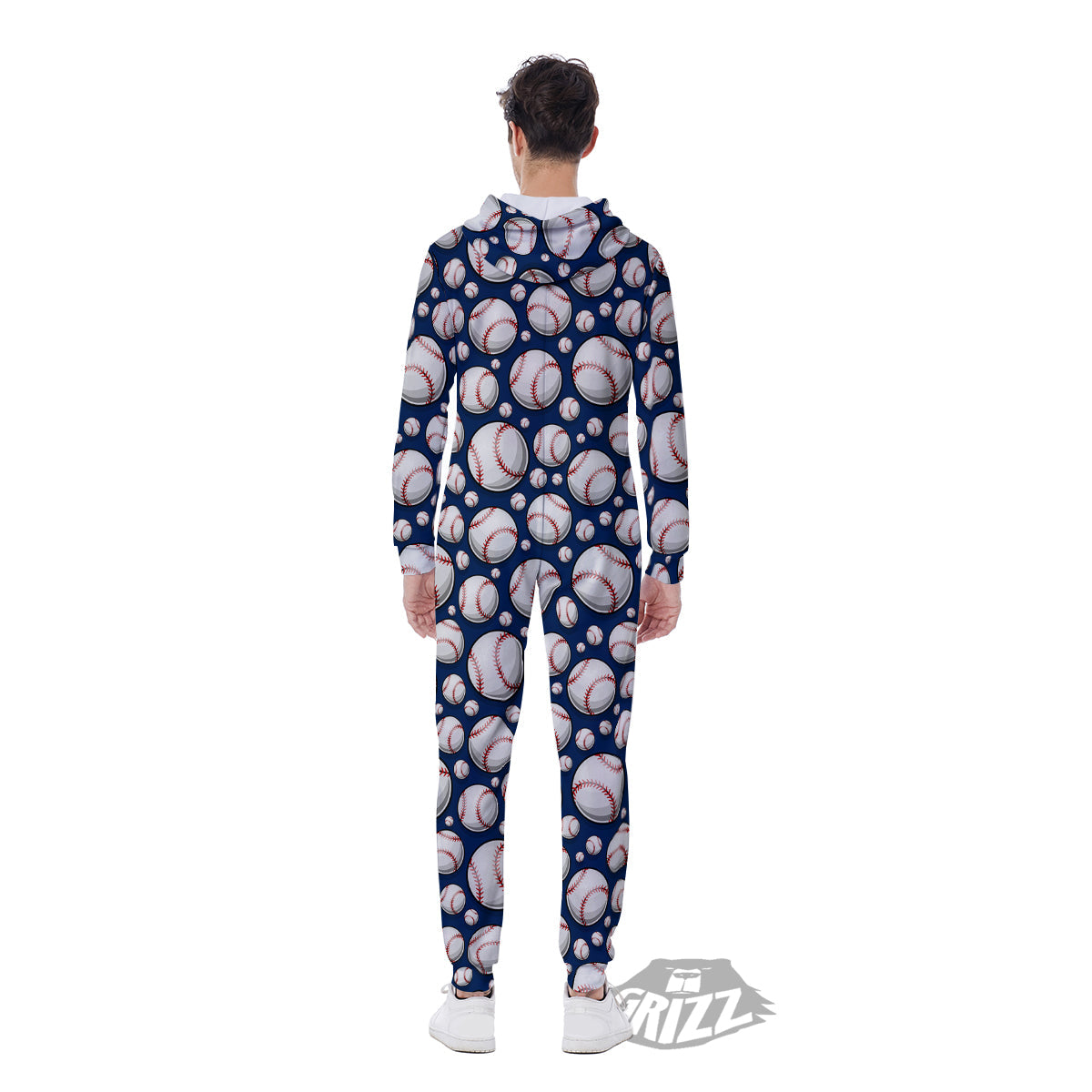 Baseballs Print Pattern Men's Jumpsuit-grizzshop
