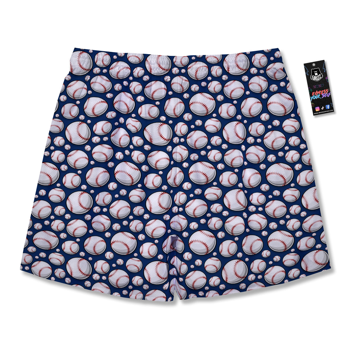 Baseballs Print Pattern Men's Running Shorts-grizzshop
