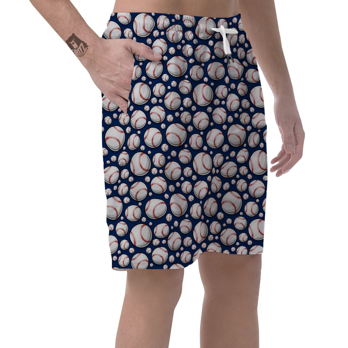 Baseballs Print Pattern Men's Shorts-grizzshop