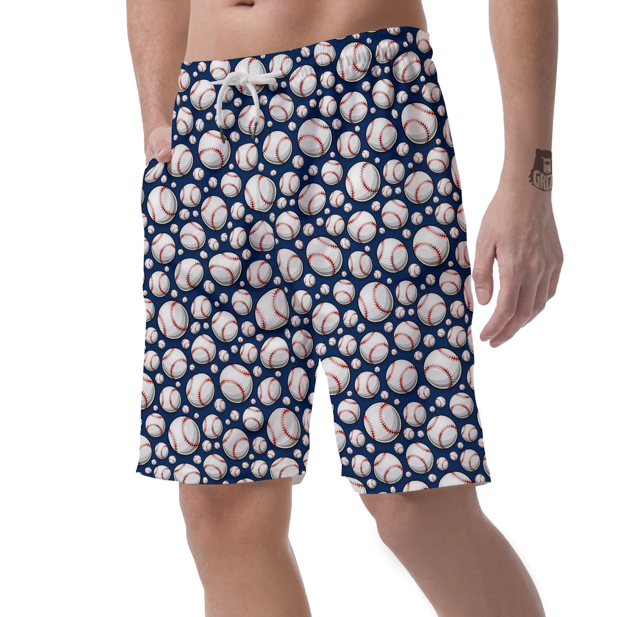 Baseballs Print Pattern Men's Shorts-grizzshop
