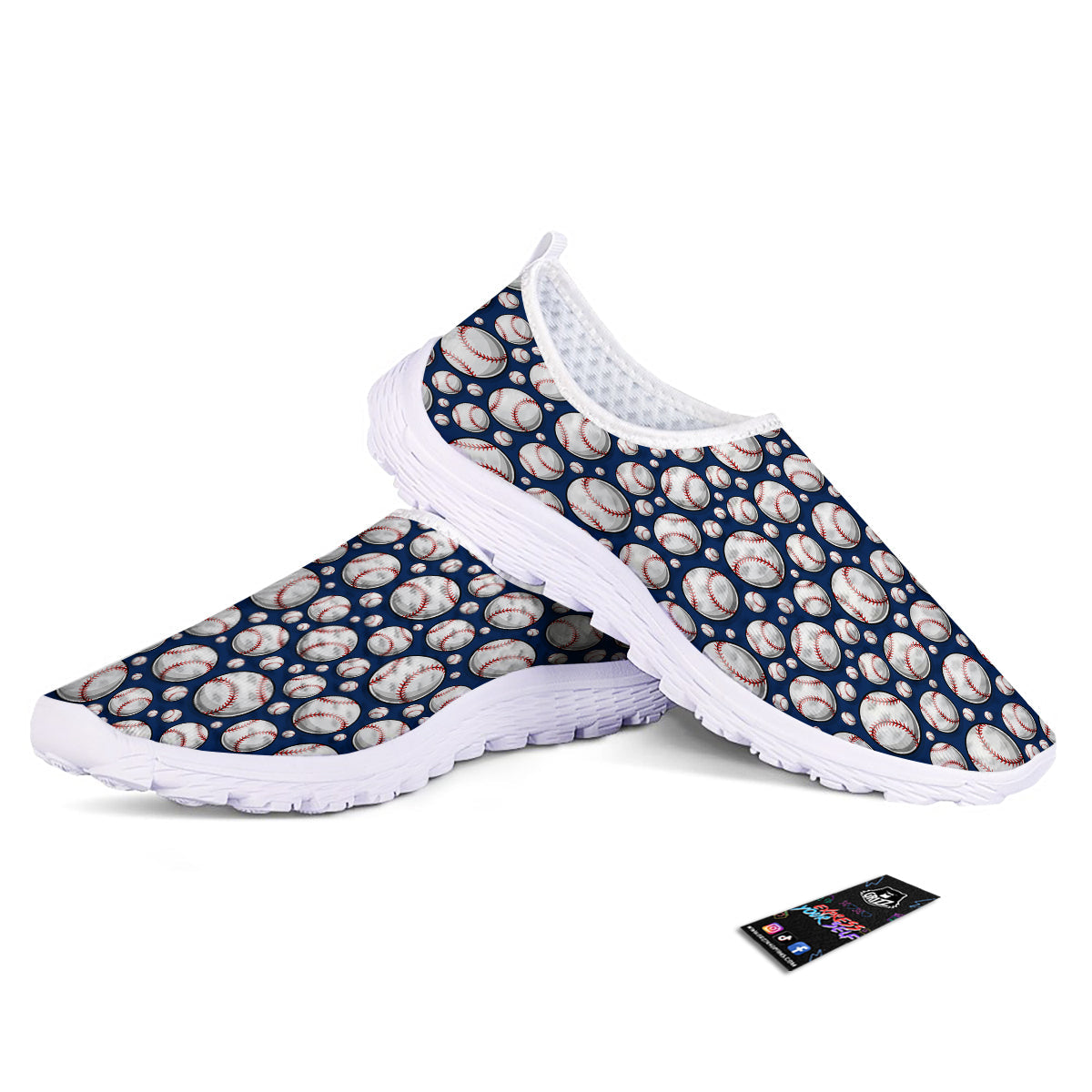 Baseballs Print Pattern Nurse Shoes-grizzshop