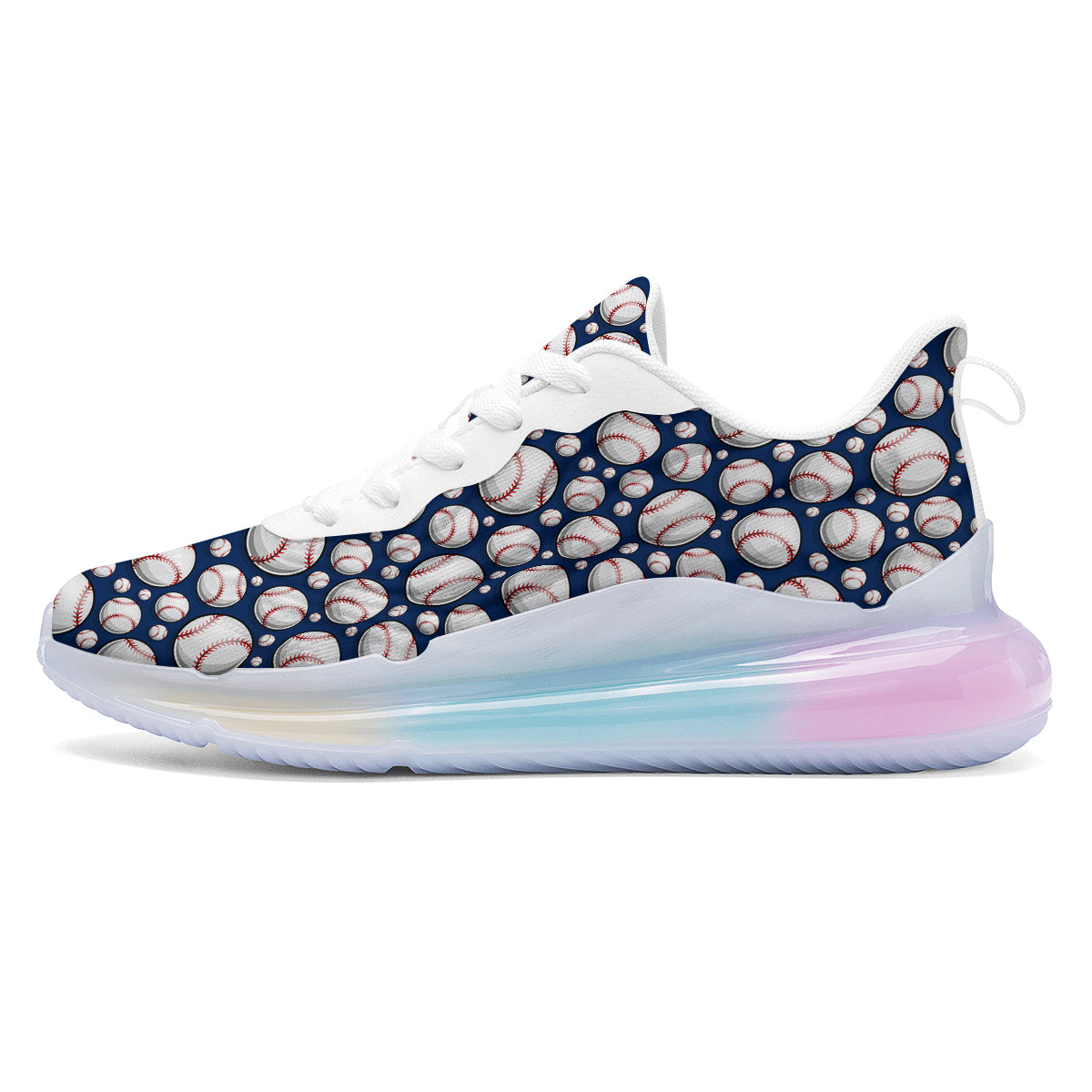 Baseballs Print Pattern Running Sneakers-grizzshop