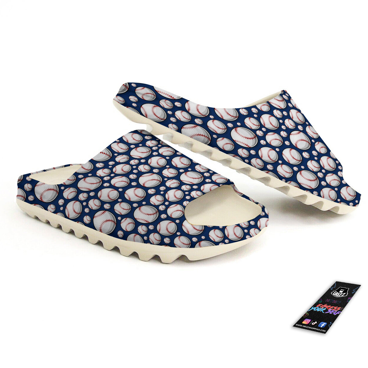 Baseballs Print Pattern Sandals-grizzshop