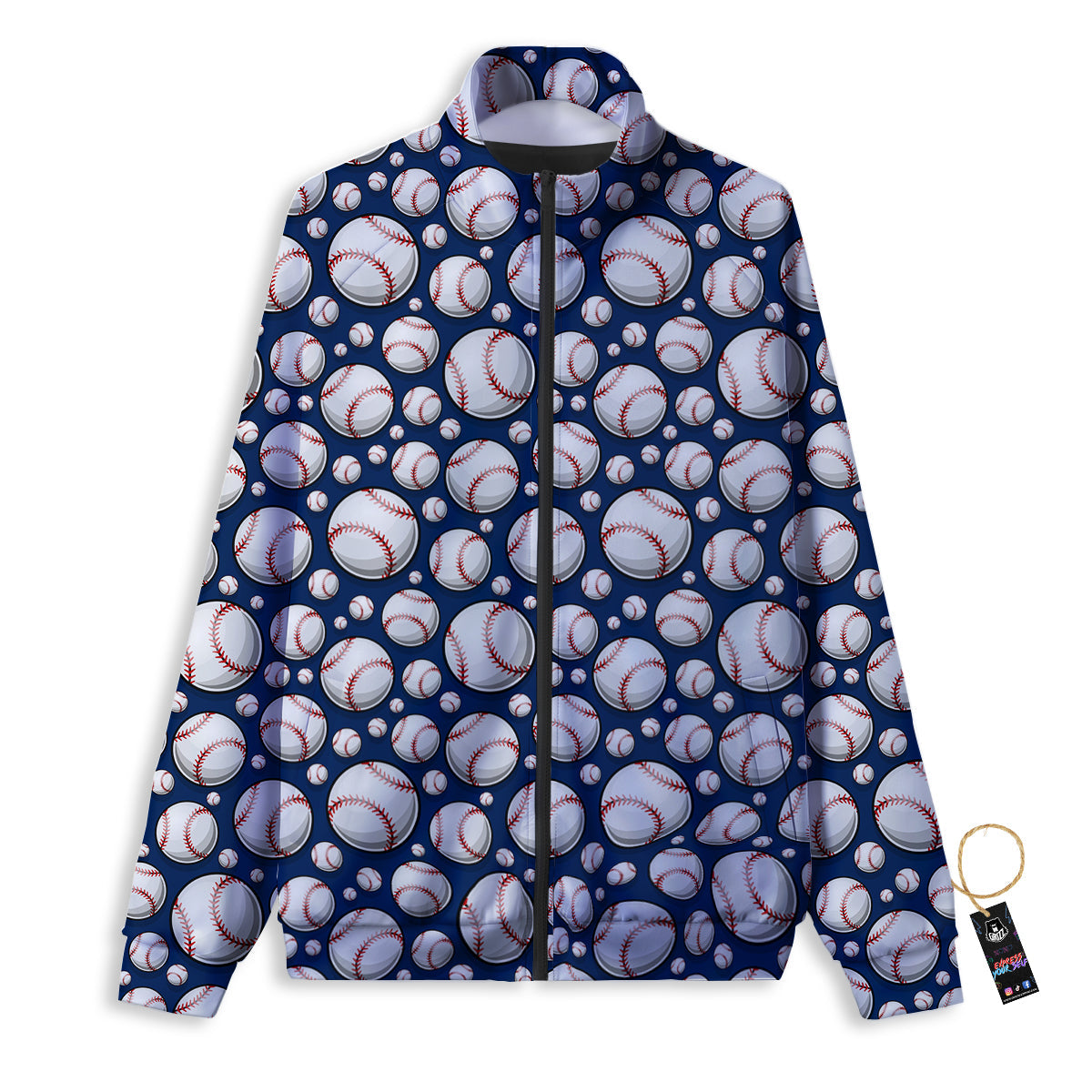 Baseballs Print Pattern Track Jacket-grizzshop