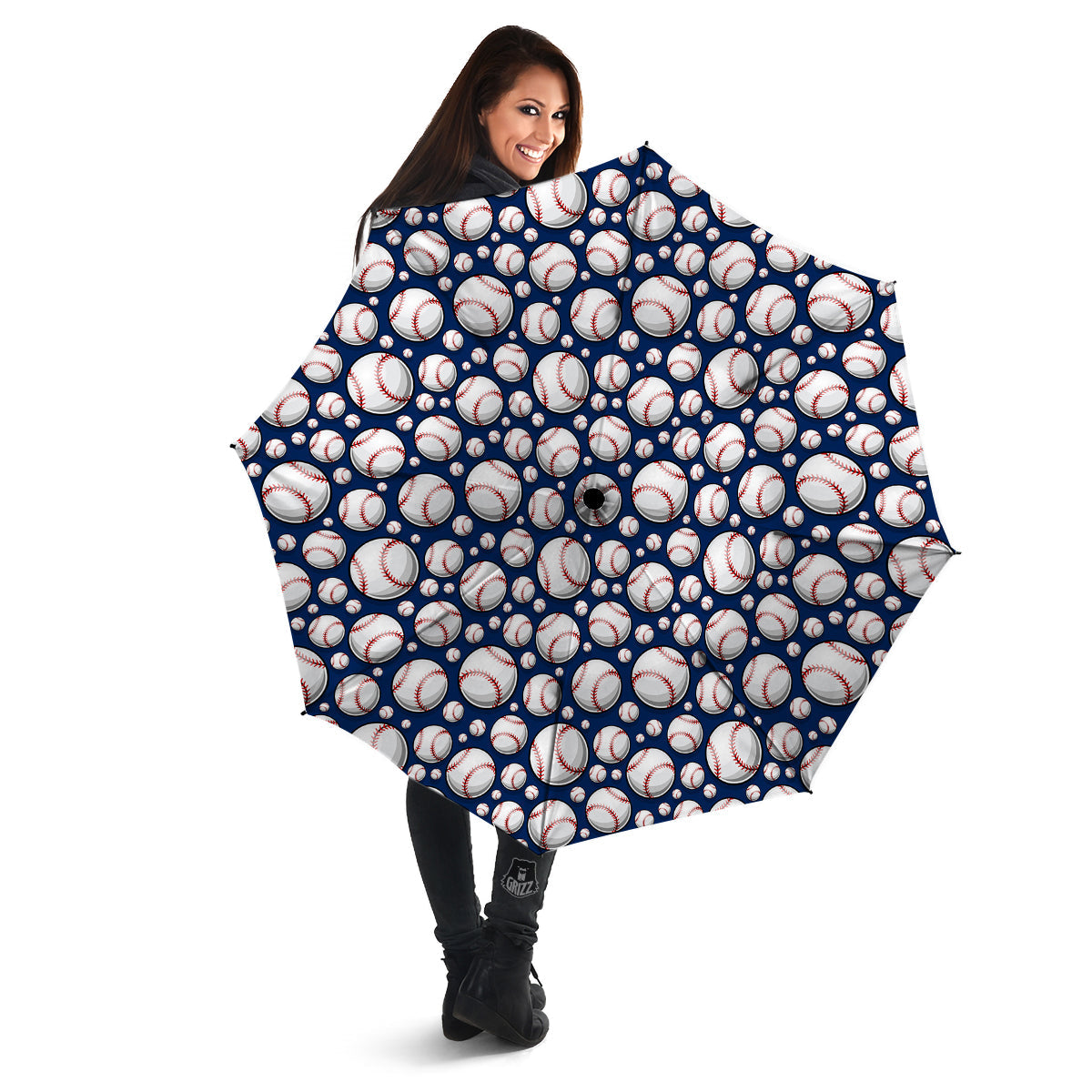 Baseballs Print Pattern Umbrella-grizzshop