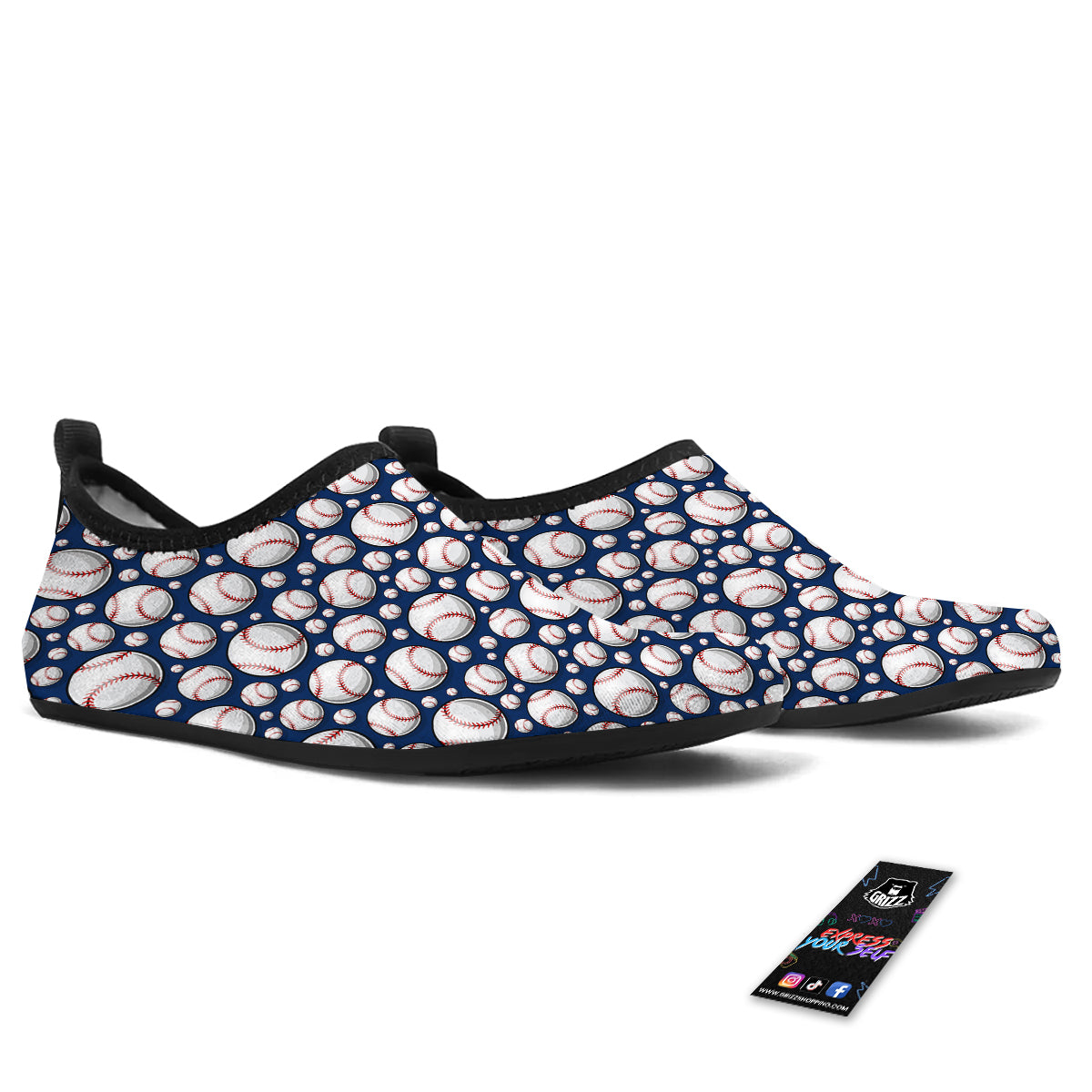 Baseballs Print Pattern Water Shoes-grizzshop