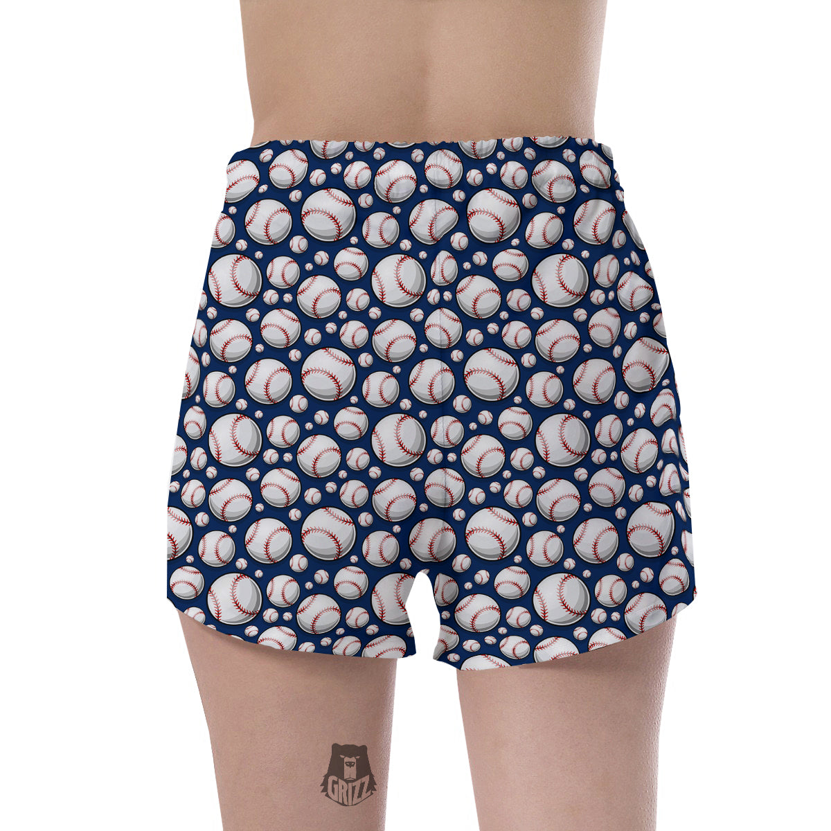 Baseballs Print Pattern Women's Shorts-grizzshop