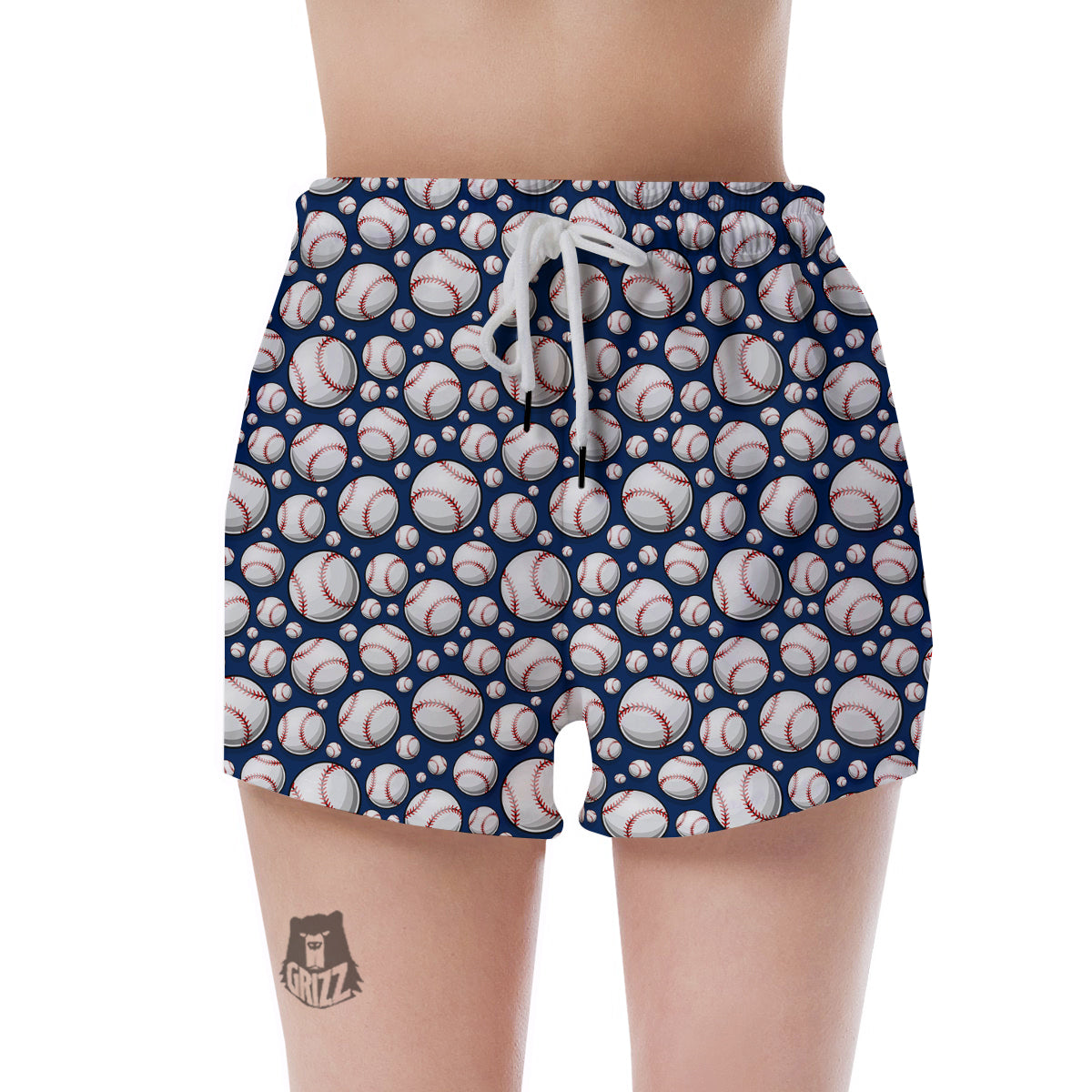 Baseballs Print Pattern Women's Shorts-grizzshop