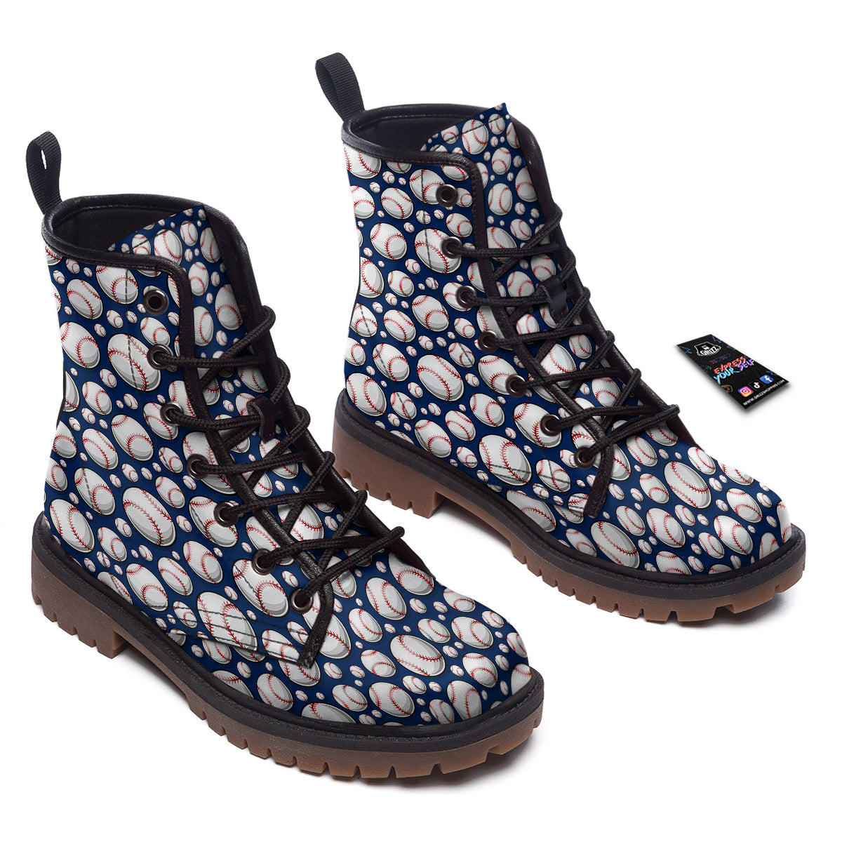 Baseballs Print Pattern Work Boots-grizzshop