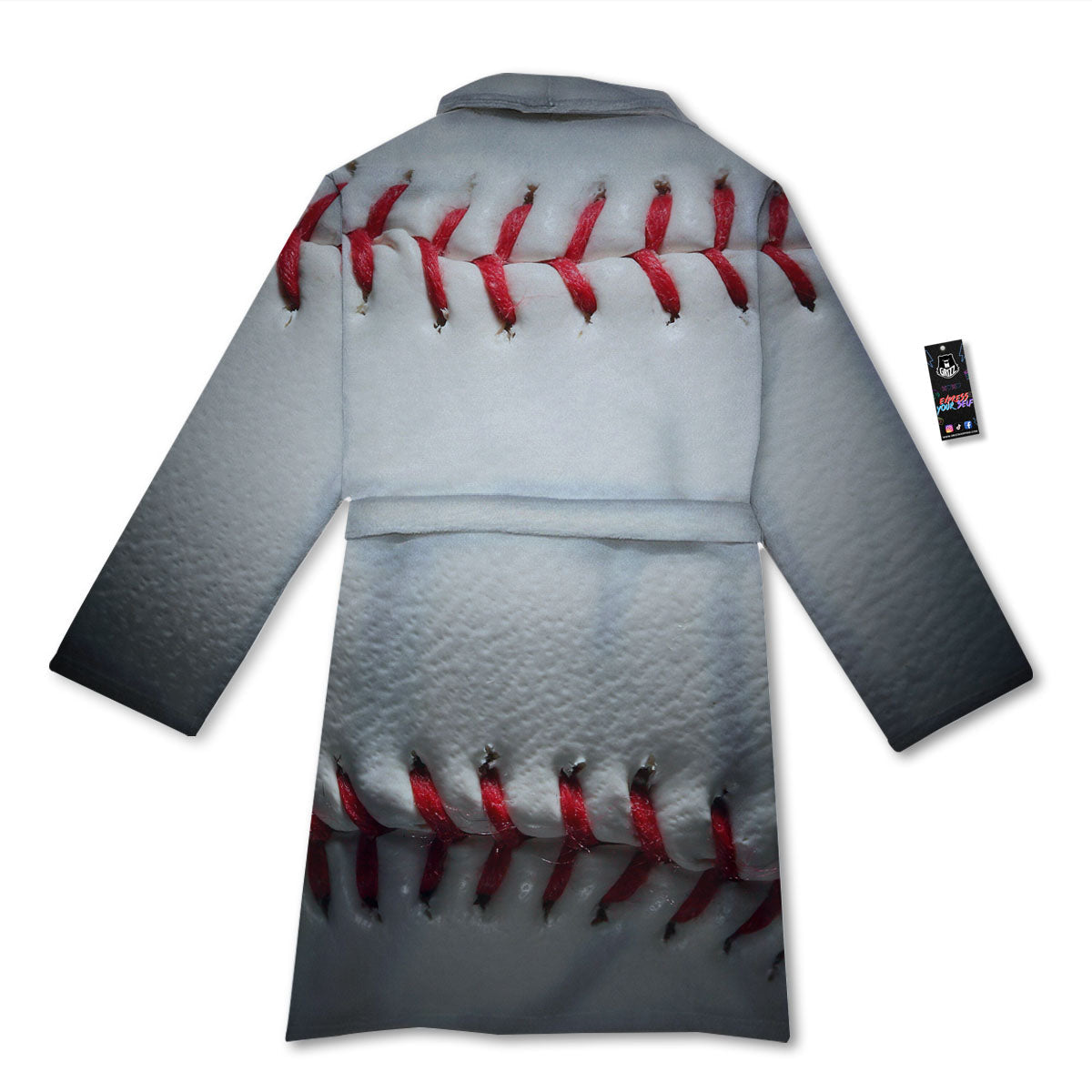 Baseballs Texture Print Bathrobe-grizzshop