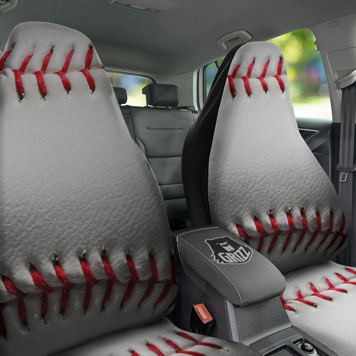 Baseballs Texture Print Car Seat Covers-grizzshop