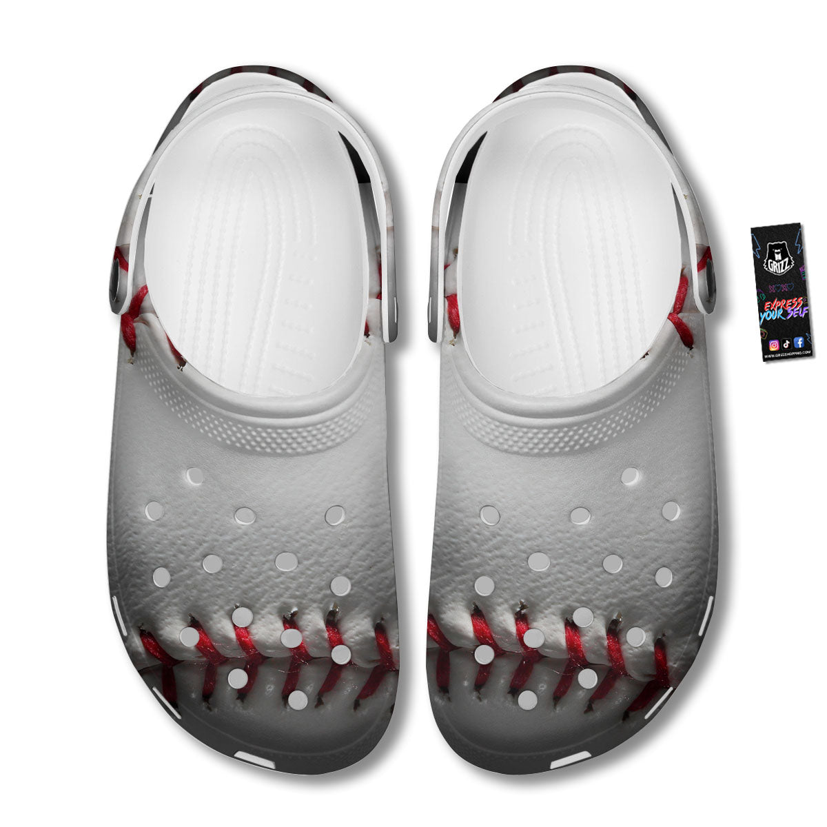 Baseballs Texture Print Clog-grizzshop