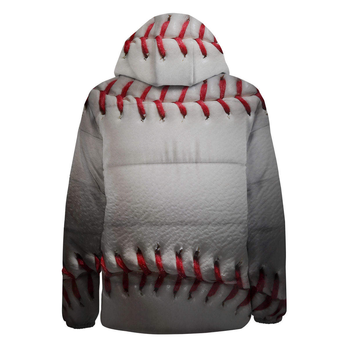 Baseballs Texture Print Down Jacket-grizzshop