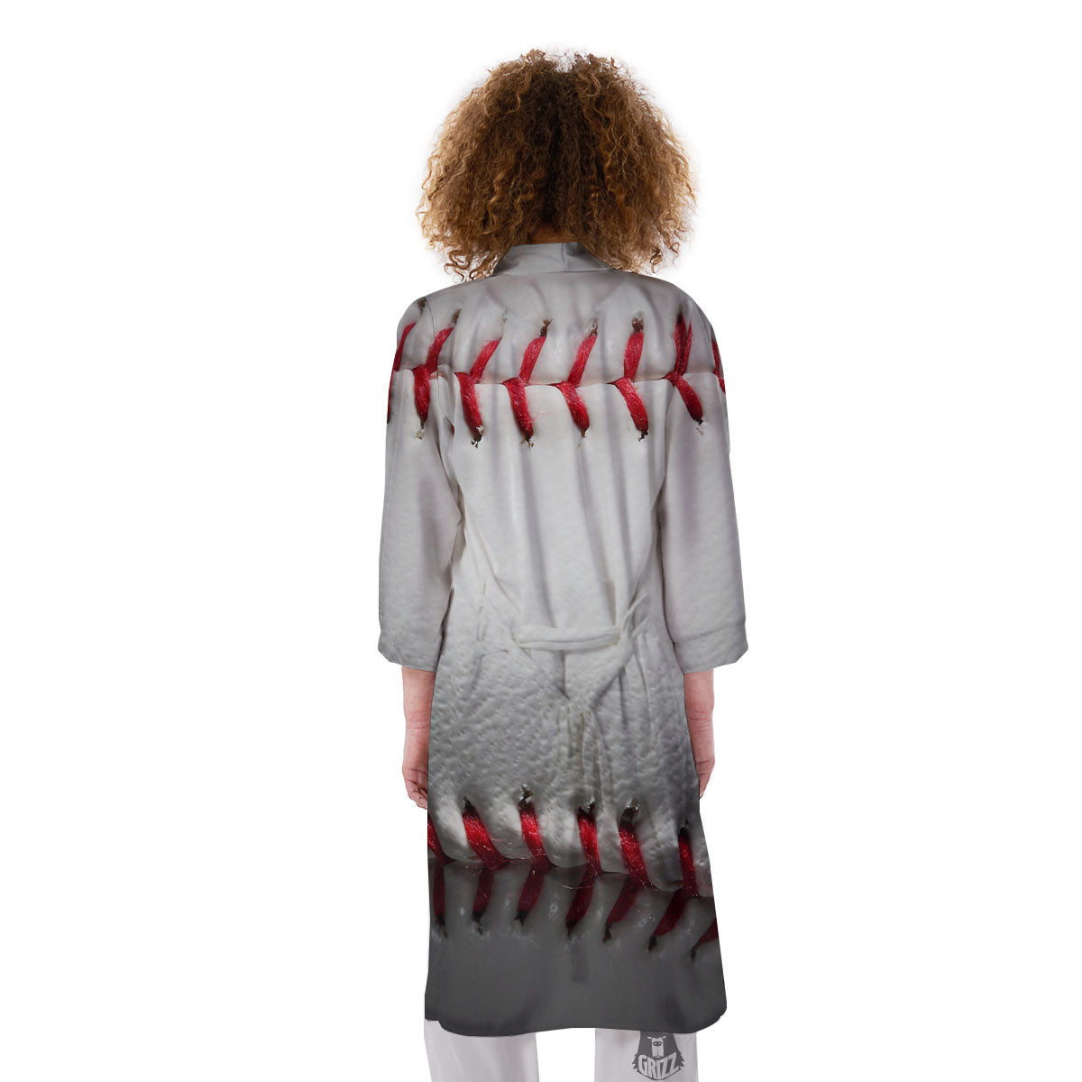 Baseballs Texture Print Kimono-grizzshop