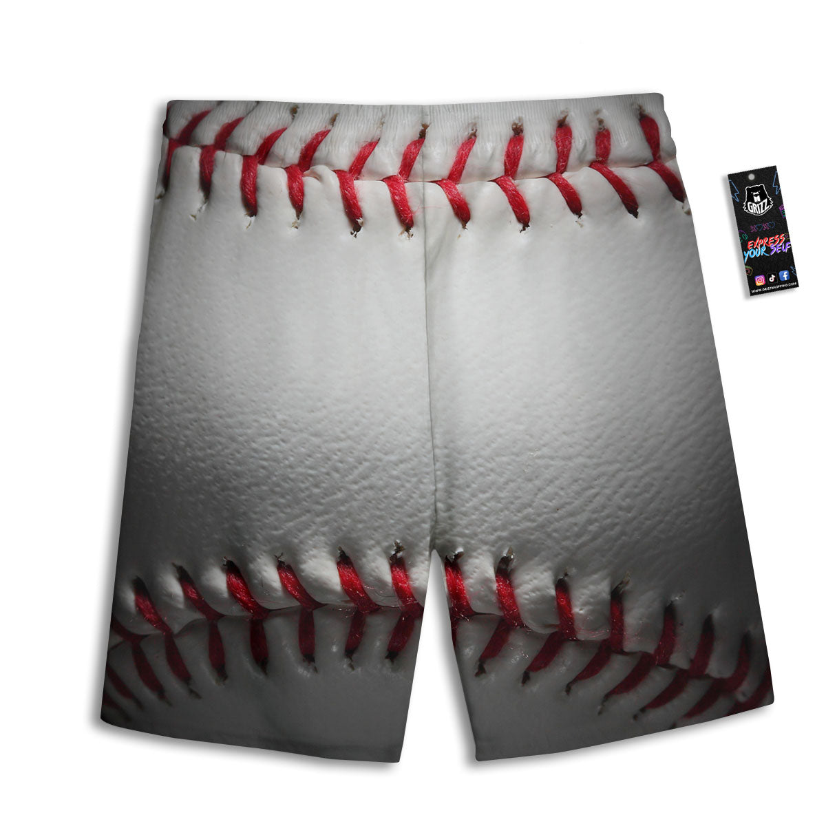 Baseballs Texture Print Men's Athletic Shorts