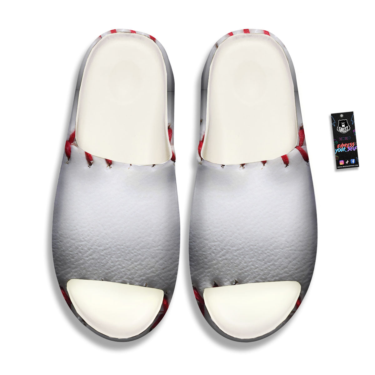 Baseballs Texture Print Sandals-grizzshop