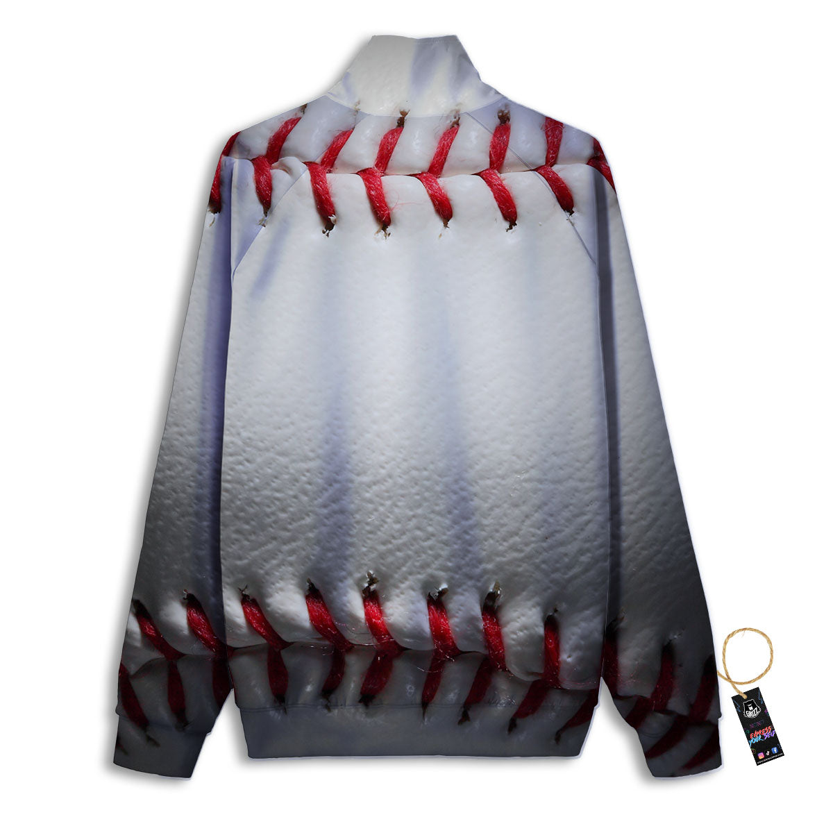 Baseballs Texture Print Track Jacket-grizzshop