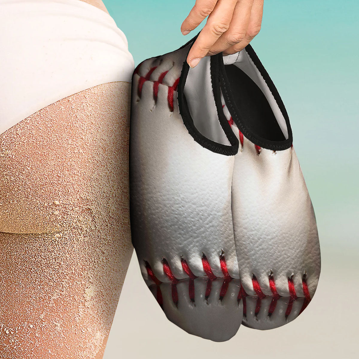 Baseballs Texture Print Water Shoes-grizzshop