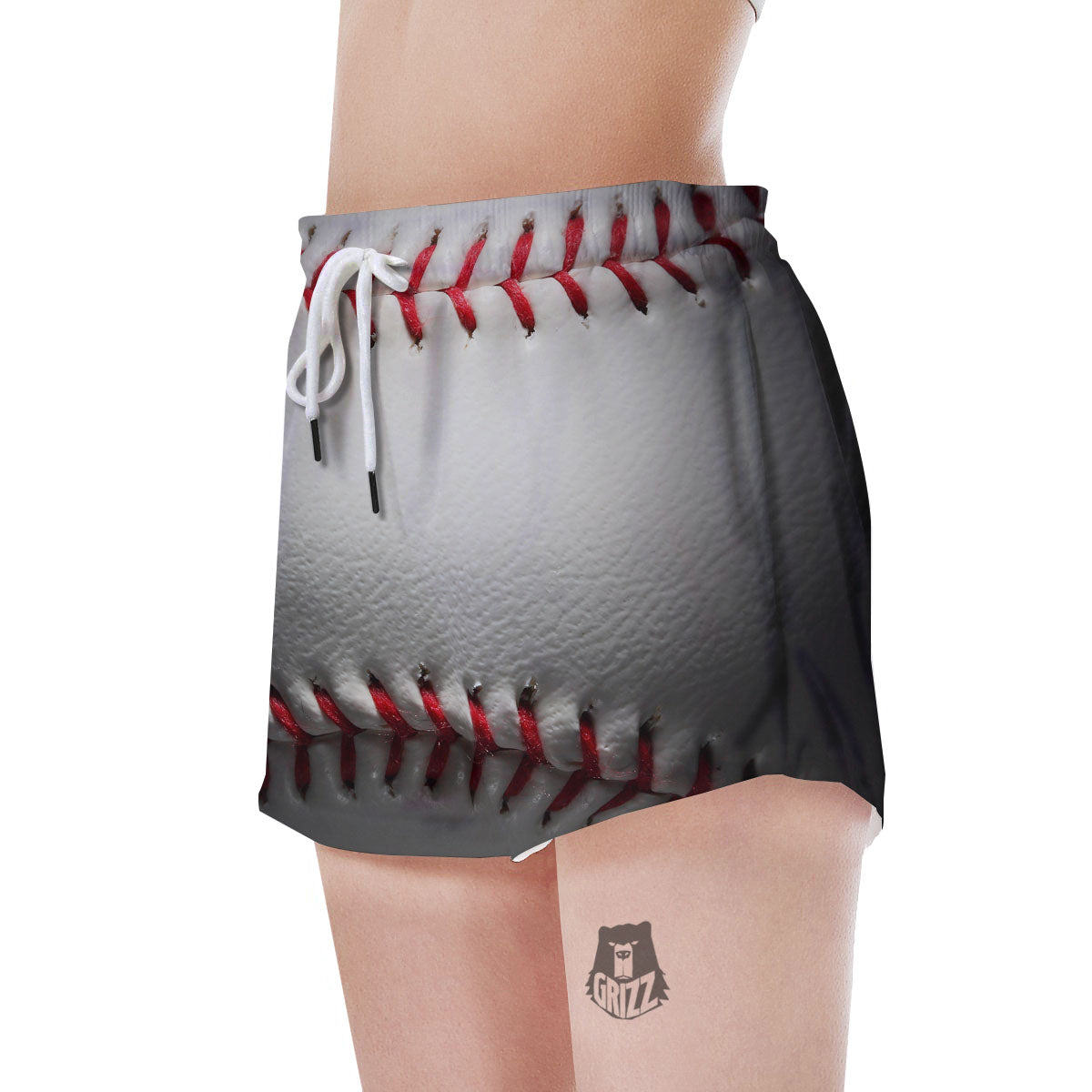 Baseballs Texture Print Women's Shorts-grizzshop