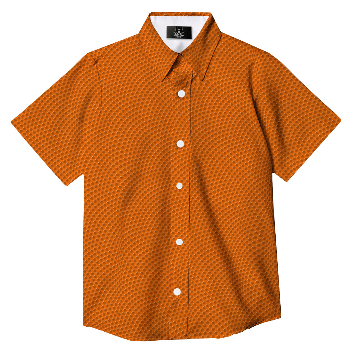 Basketball Ball Texture Print Button Up Shirt-grizzshop