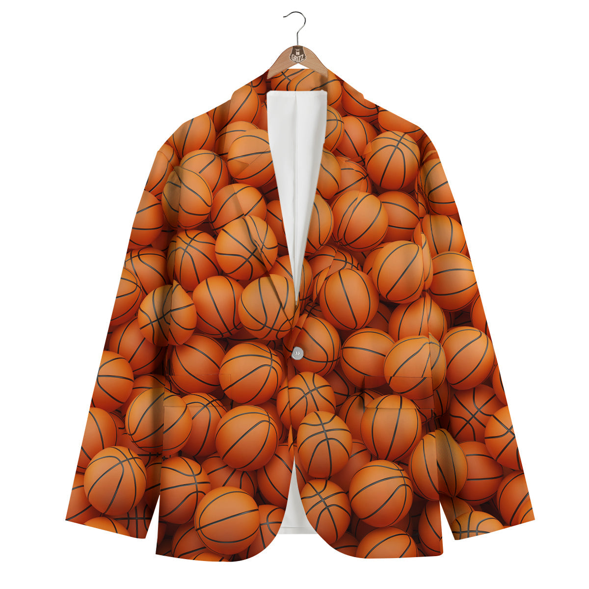 Basketball Pattern Print Men's Blazer-grizzshop