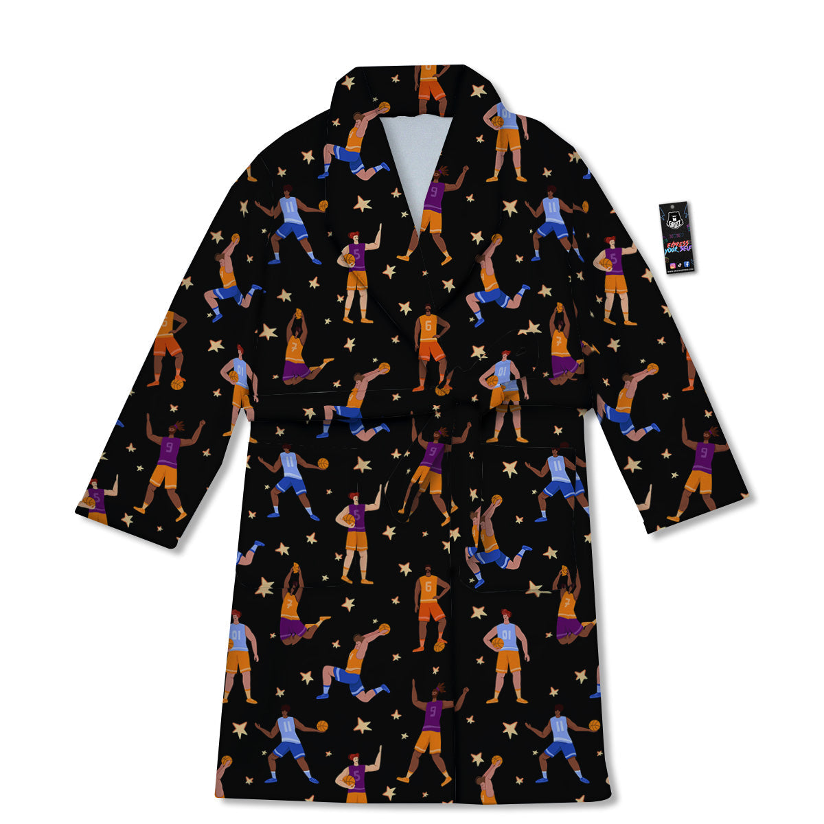 Basketball Players Funny Print Pattern Bathrobe-grizzshop