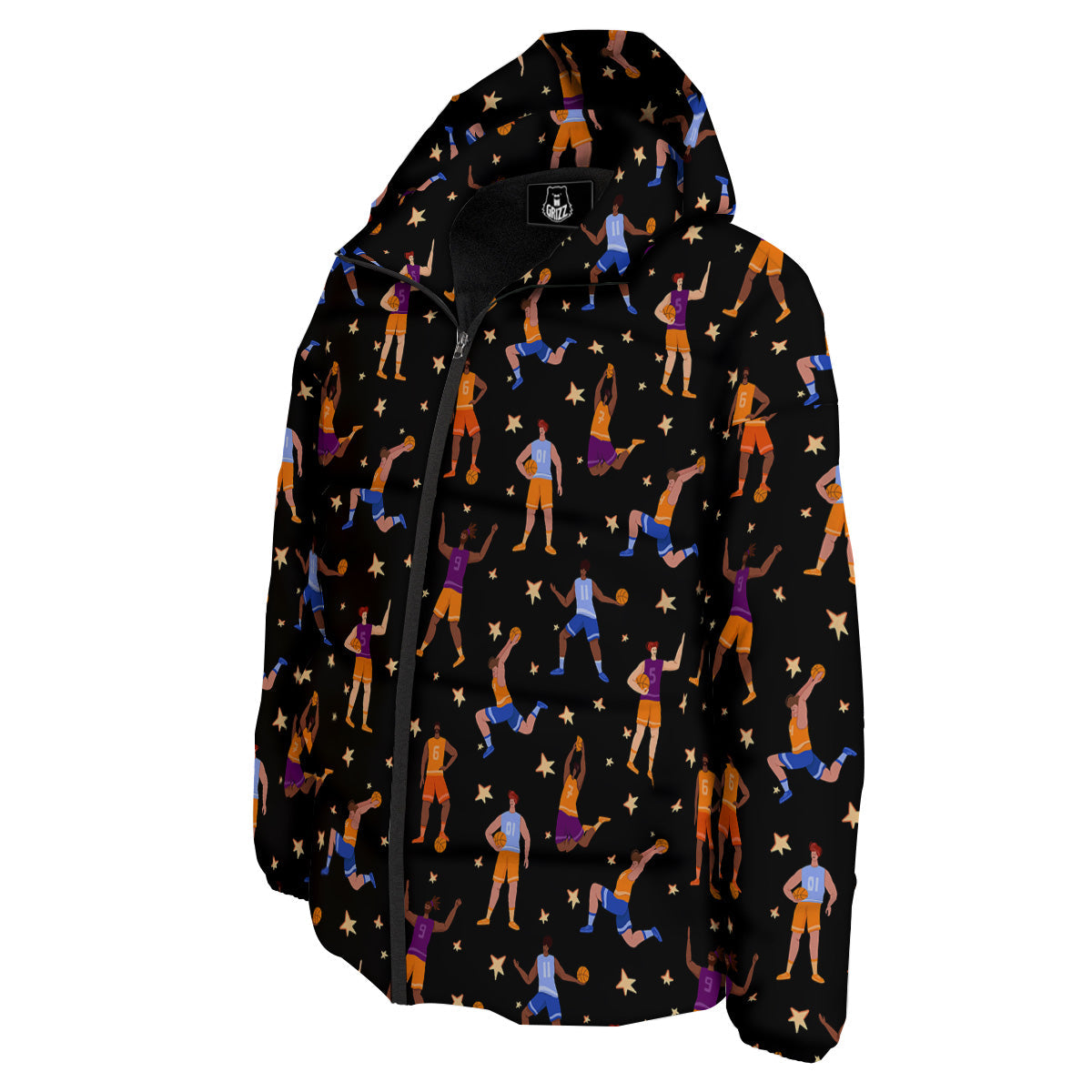Basketball Players Funny Print Pattern Down Jacket-grizzshop