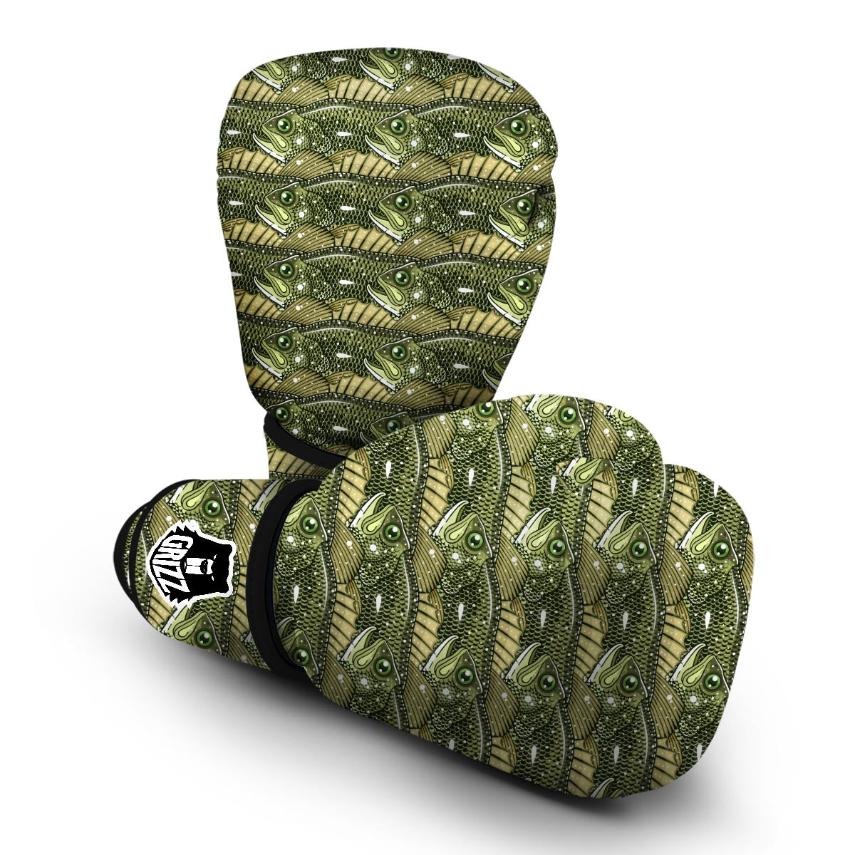 Bass Fishing Bait Pattern Print Boxing Gloves-grizzshop