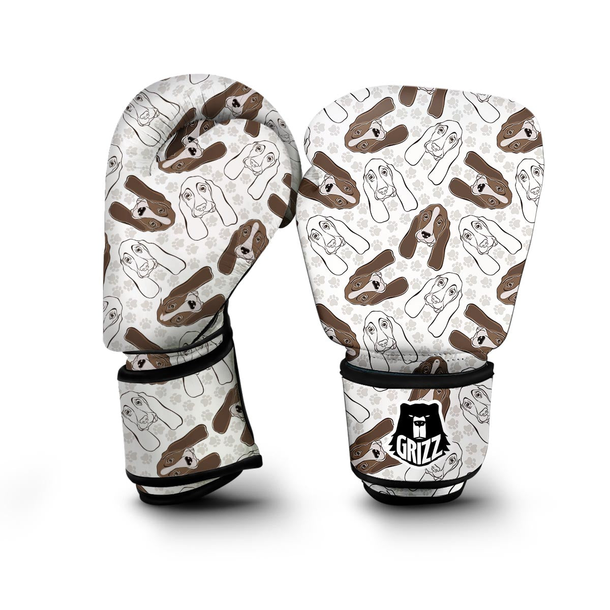 Basset Hound Dog Pattern Print Boxing Gloves-grizzshop