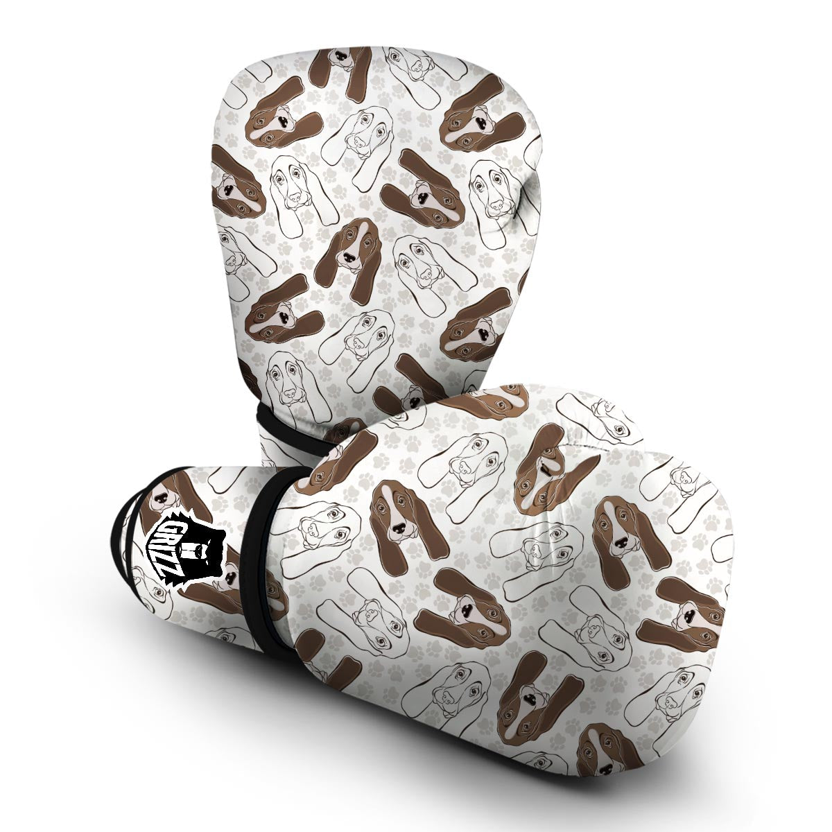 Basset Hound Dog Pattern Print Boxing Gloves-grizzshop