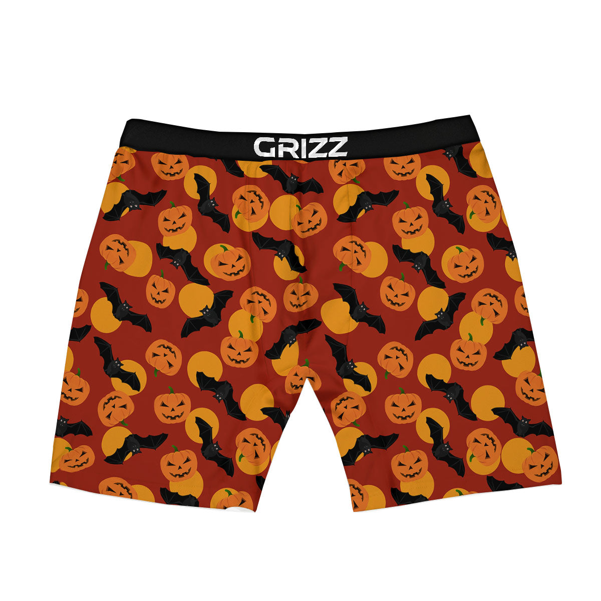 Bat And Pumpkin Halloween Print Pattern Boxer Briefs-grizzshop