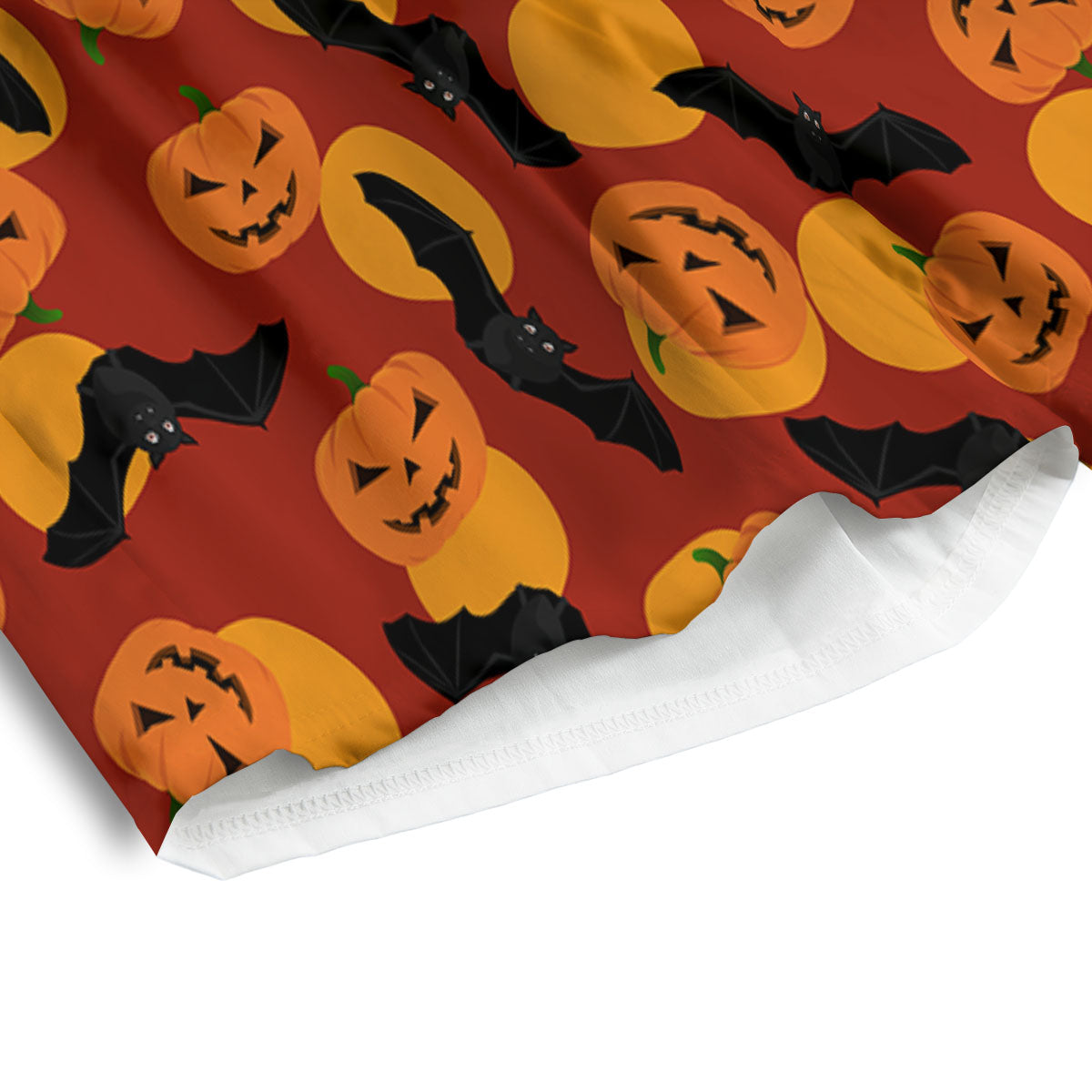 Bat And Pumpkin Halloween Print Pattern Men's Athletic Shorts