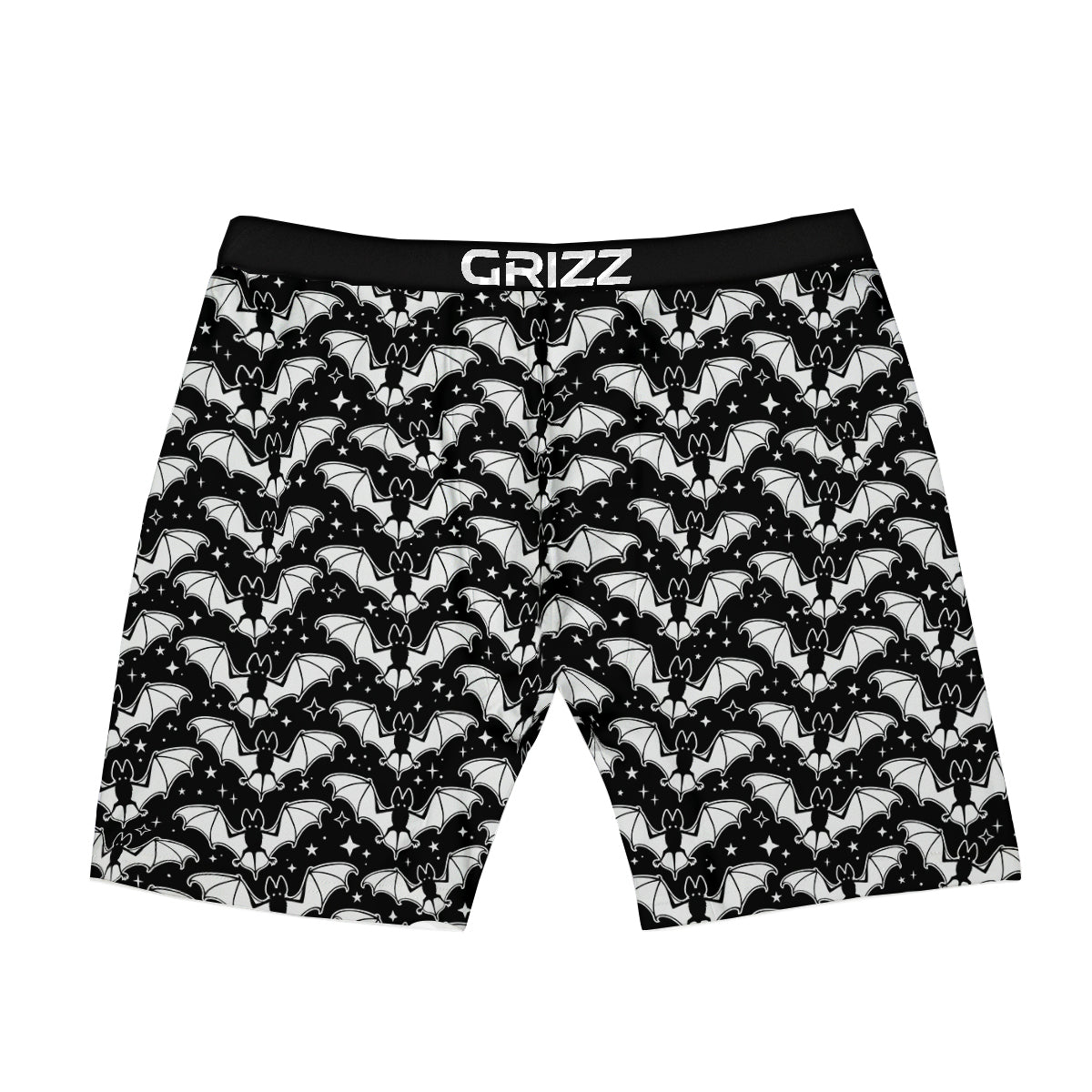 Bat Halloween White And Black Print Pattern Boxer Briefs-grizzshop
