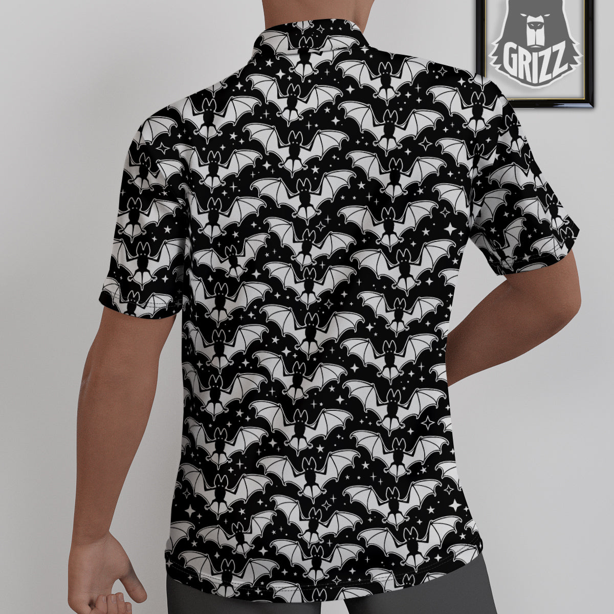 Bat Halloween White And Black Print Pattern Untucked Shirts-grizzshop