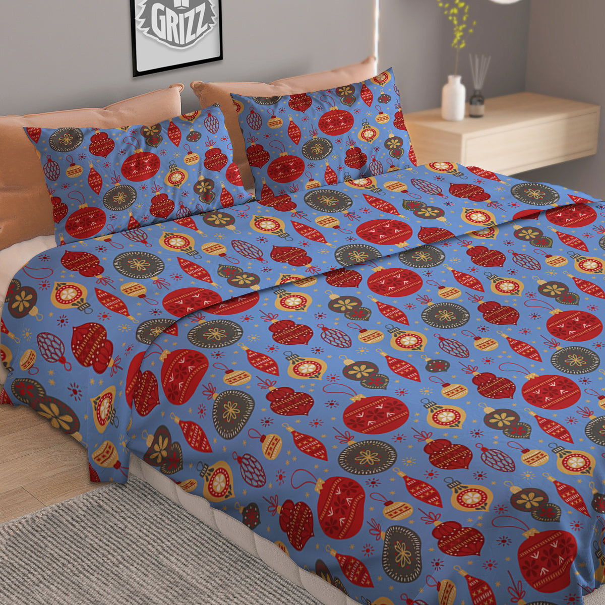 Bird Spiritual Golden Print Duvet Cover Bedding Set