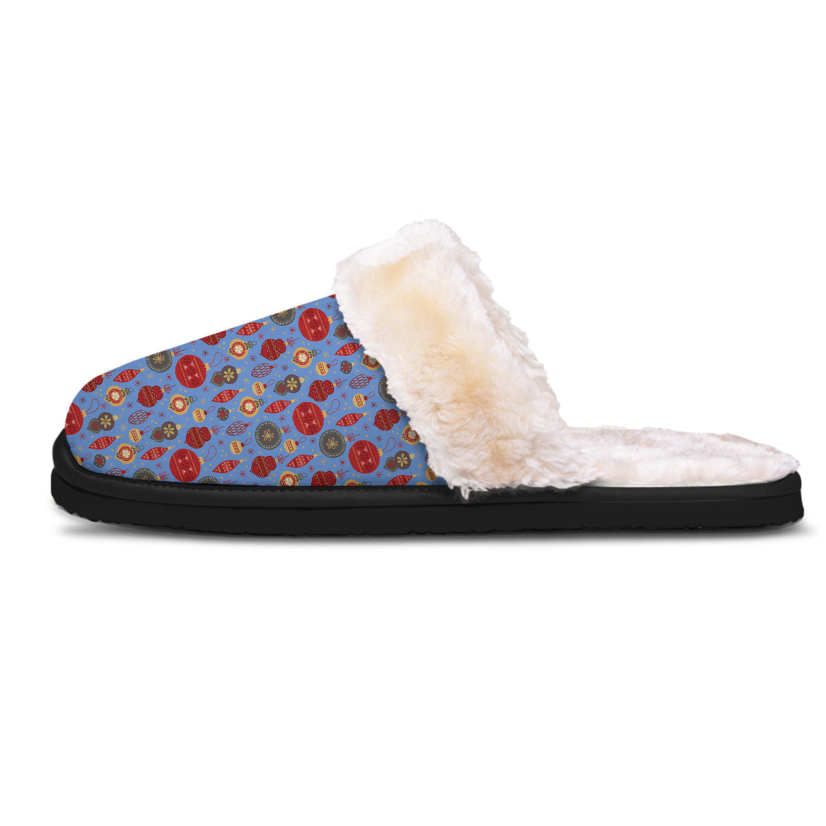 Baubles Christmas Print Pattern Slippers-grizzshop