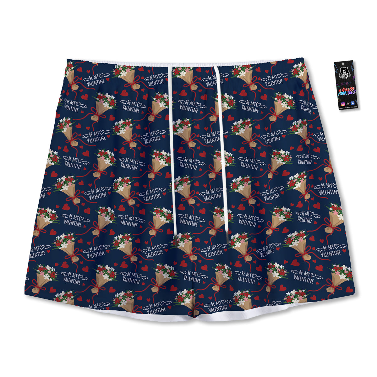 Cannabis Leaf Gold Print Pattern Mesh Shorts