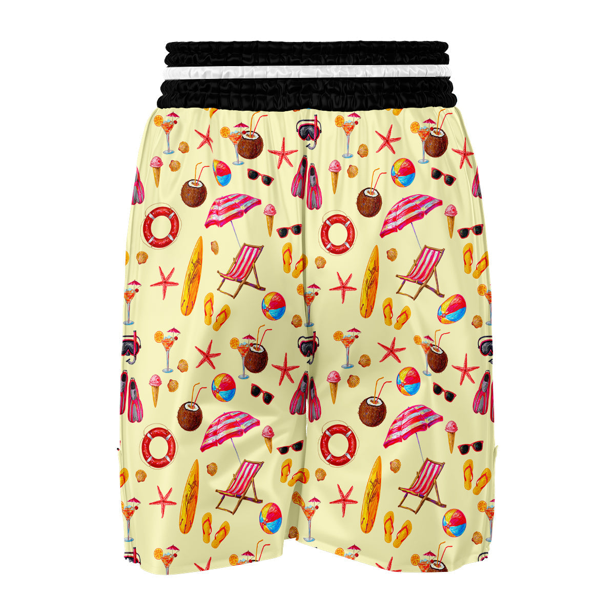 Beach Pattern Print Boxing Shorts-grizzshop