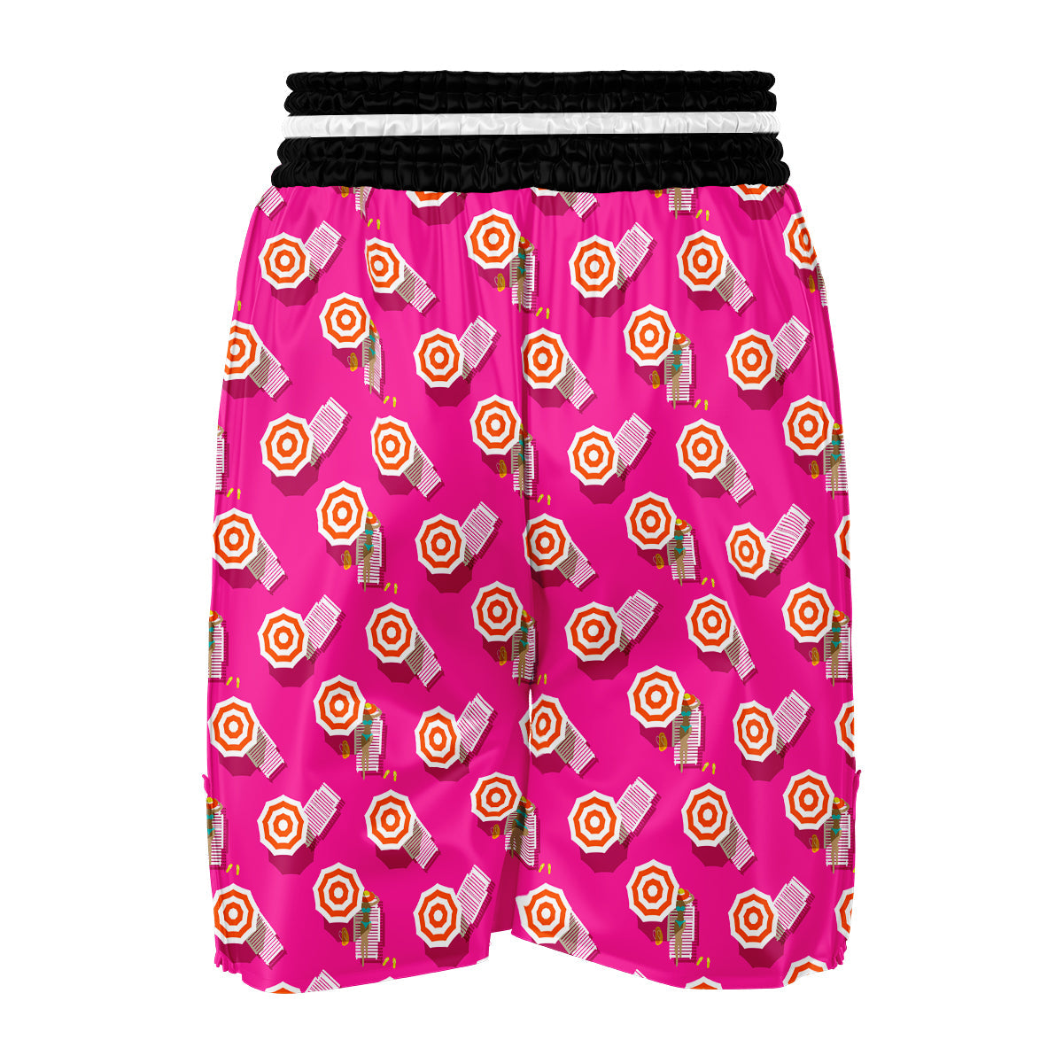 Beach Pink Pattern Print Boxing Shorts-grizzshop