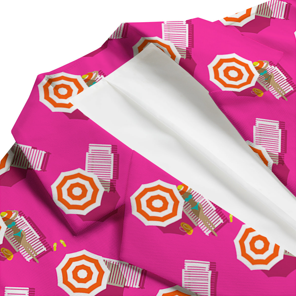 Beach Pink Pattern Print Men's Blazer-grizzshop