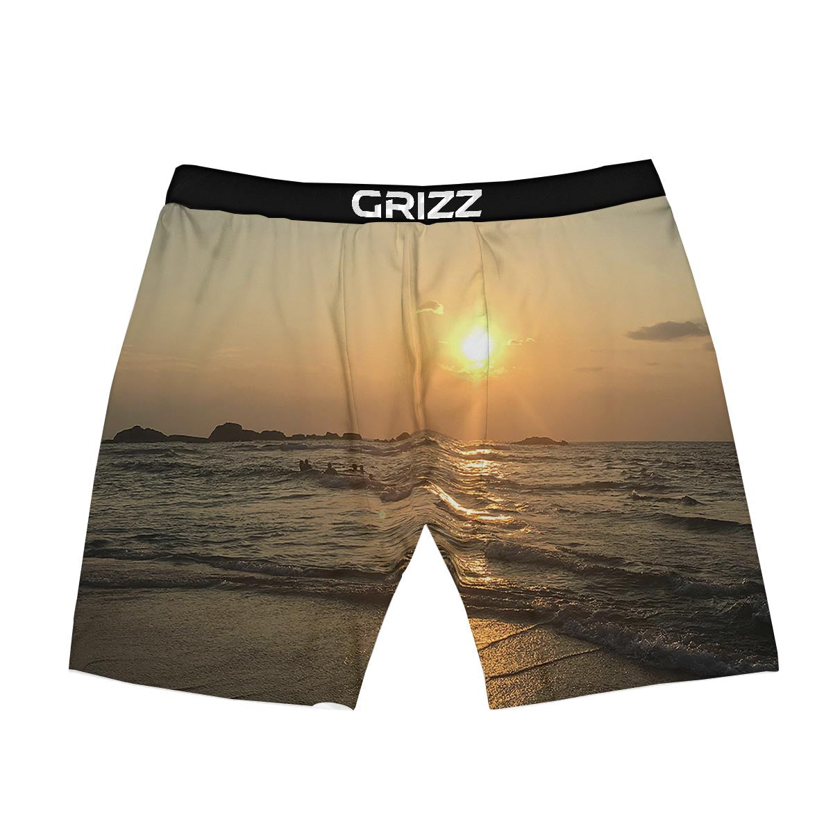 Beach Sunrise Print Boxer Briefs-grizzshop