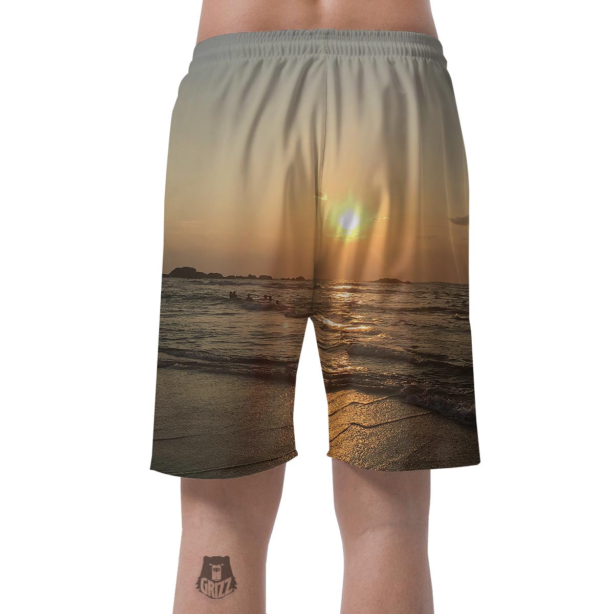 Beach Sunrise Print Men's Shorts-grizzshop