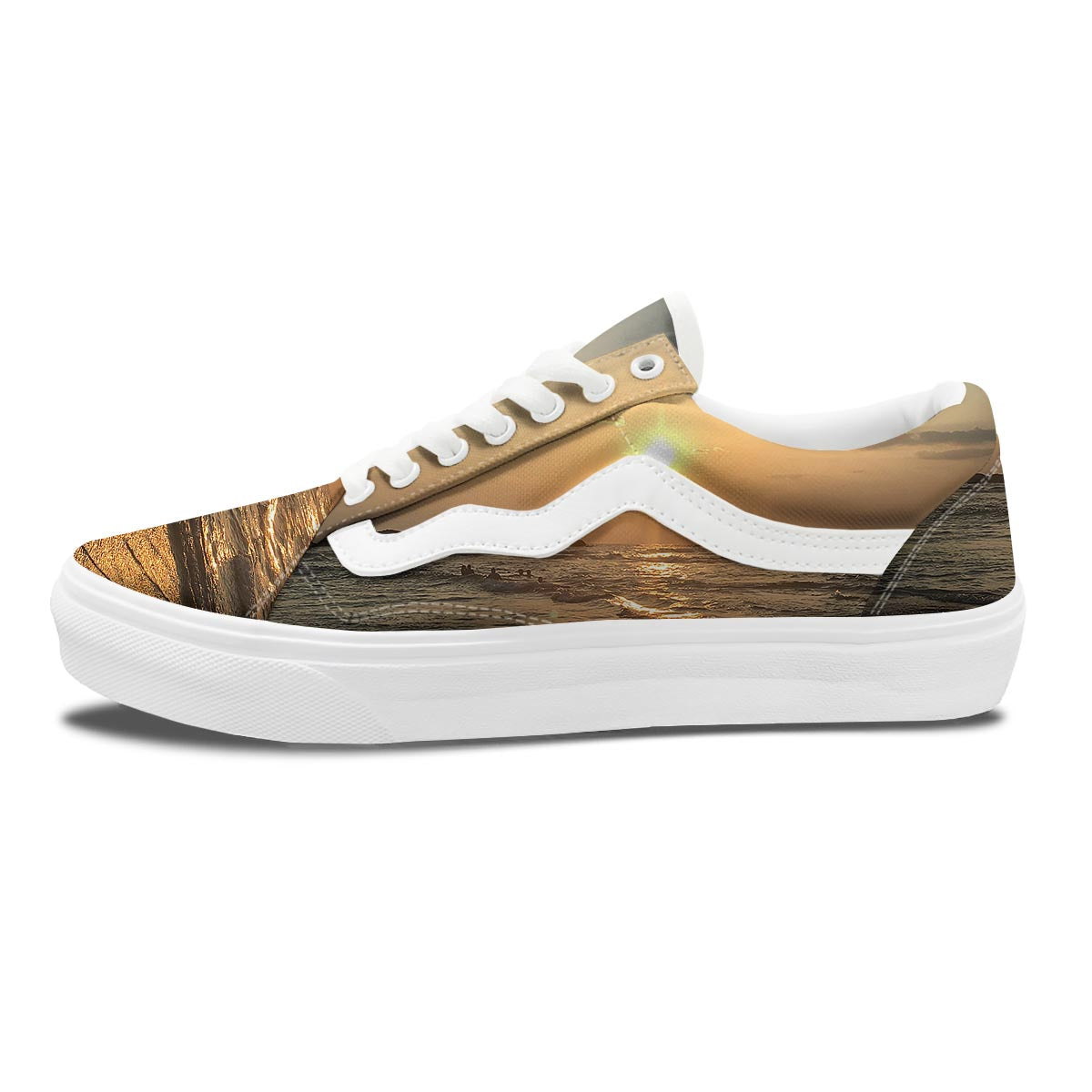 Beach Sunrise Print Skate Shoes-grizzshop