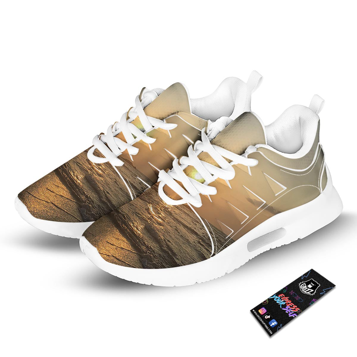 Beach Sunrise Print Tennis Shoes-grizzshop