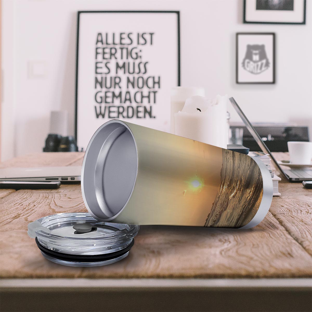 Beach Sunrise Print Tumbler-grizzshop