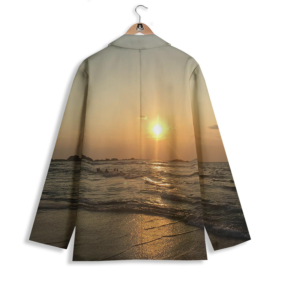 Beach Sunrise Print Women's Blazer-grizzshop