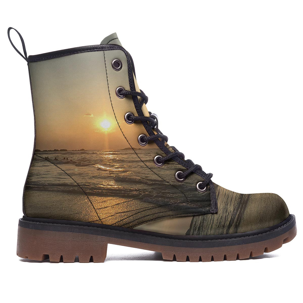Beach Sunrise Print Work Boots-grizzshop