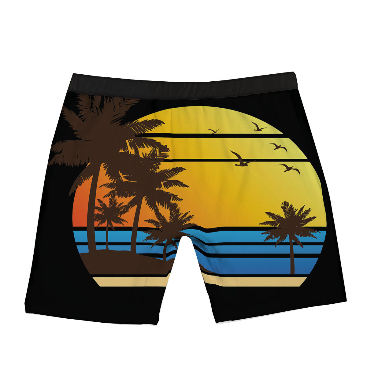Beach Sunset Palm Tree Print Boxer Briefs-grizzshop
