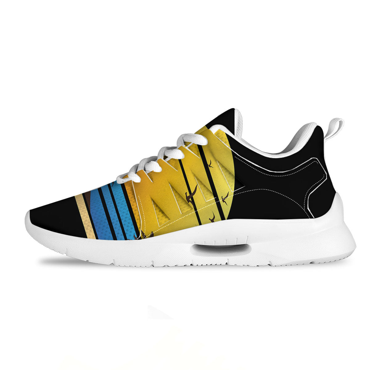 Beach Sunset Palm Tree Print Tennis Shoes-grizzshop